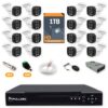 Kit 16 Câmeras de Segurança HD 720p + DVR 16 Canais + HD 1TB + Cabo 100m Fullsec